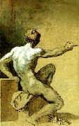 Theodore   Gericault academie d' homme oil painting artist